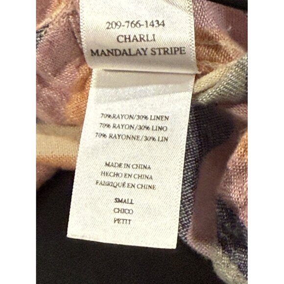 Rails Charli Linen Blend Rainbow Long Sleeve Button Down Shirt Women’s Small - Picture 10 of 14